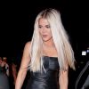 Khloe Kardashian arrive à l'anniversaire de Larsa Pippen à Los Angeles, le 29 juin 2019.  Los Angeles, CA - Beloved Kardashian sister, Khloe Kardashian looks striking in a leather dress as she makes a dash to her car after attending an after party at The Nice Guy in Los Angeles.29/06/2019 - Los Angeles