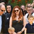 Le prince héréditaire Jacques et la princesse Gabriella de Monaco accompagnaient leur père le prince Albert de Monaco pour fêter le 20e anniversaire de Bob l'éponge, venu avec son ami Patrick l'étoile de mer, à l'occasion du 59e Festival de télévision de Monte-Carlo au Grimaldi Forum à Monaco le 16 juin 2019. © Bruno Bebert / Bestimage