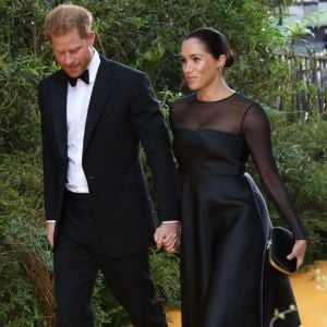 Le prince Harry, duc de Sussex, et Meghan Markle, duchesse de Sussex, à la première du film "Le Roi Lion" au cinéma Odeon Luxe Leicester Square à Londres, le 14 juillet 2019.