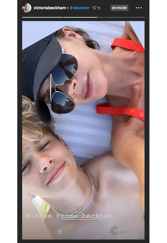 Victoria et Romeo Beckham en vacances dans les Pouilles, en Italie, le 06 août 2019.