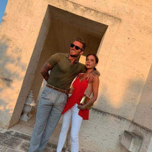Victoria et David Beckham en vacances dans les Pouilles, en Italie, le 06 août 2019.