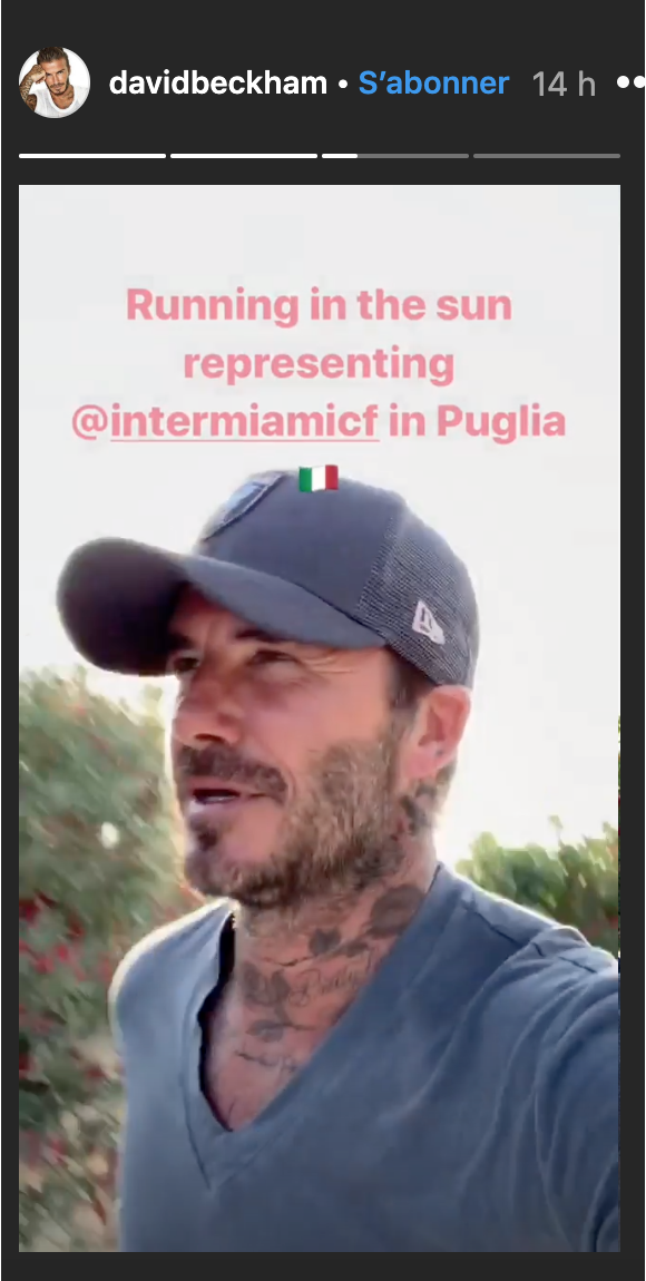 David Beckham partage sa séance de running sur son compte Instagram le 11 août 2019.