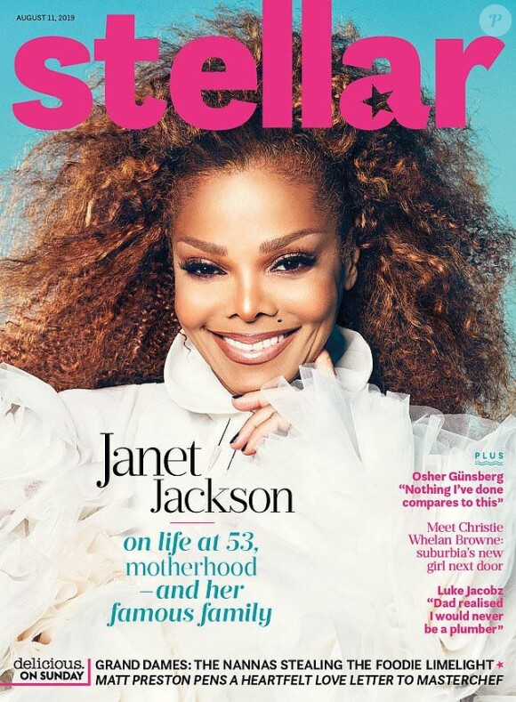 Janet Jackson en couverture du magazine Stellar. Août 2019.