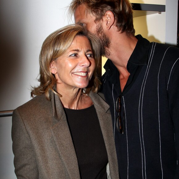 Claire Chazal et Arnaud Lemaire, lors d'une soirée chez Grand Bazar à Paris, le 9 février 2012