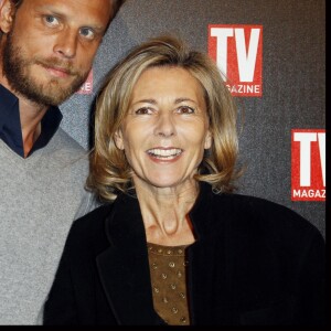 Arnaud Lemaire et Claire Chazal - 25 ans du magazine TV Mag, à Paris, le 8 février 2012.