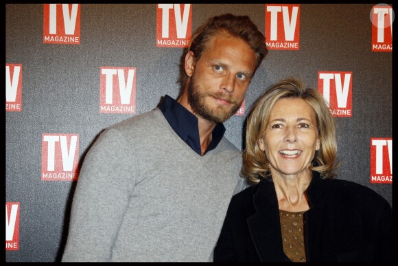 Arnaud Lemaire et Claire Chazal - 25 ans du magazine TV Mag, à Paris, le 8 février 2012.