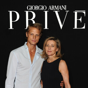 Arnaud Lemaire et Claire Chazal au défilé haute couture Armani Privé automne hvier 2011/2012 à Paris, le 5 juillet 2011