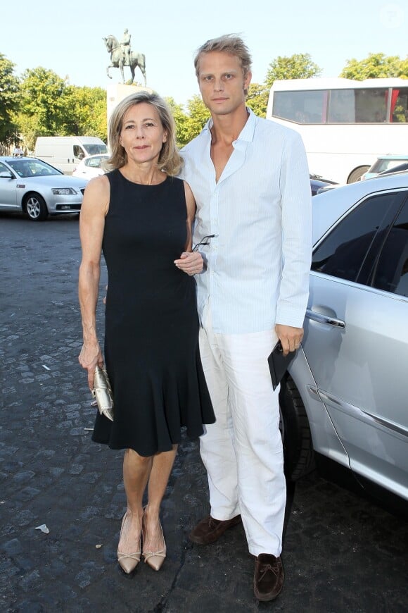 Arnaud Lemaire et Claire Chazal au défilé haute couture Armani Privé automne hvier 2011/2012 à Paris, le 5 juillet 2011