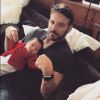 Samuel Le Bihan avec sa fille Emma-Rose née en aoput 2018. Le 25 septembre 2018.