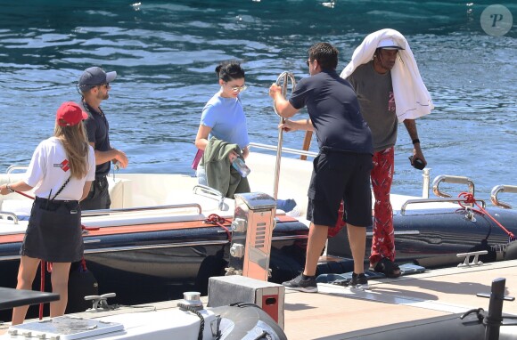 Kylie Jenner, son compagnon Travis Scott en vacances à Monaco, le 16 août 2019.