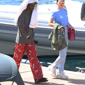 Kylie Jenner, son compagnon Travis Scott en vacances à Monaco, le 16 août 2019.