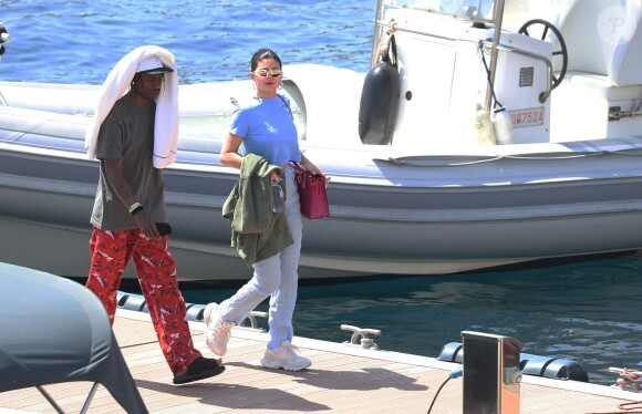 Kylie Jenner, son compagnon Travis Scott en vacances à Monaco, le 16 août 2019.