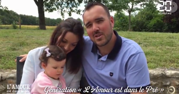 Benoît de "L'amour est dans le pré" saison 7 en 2012 présente sa chérie Emilie et leur fille Hémérence