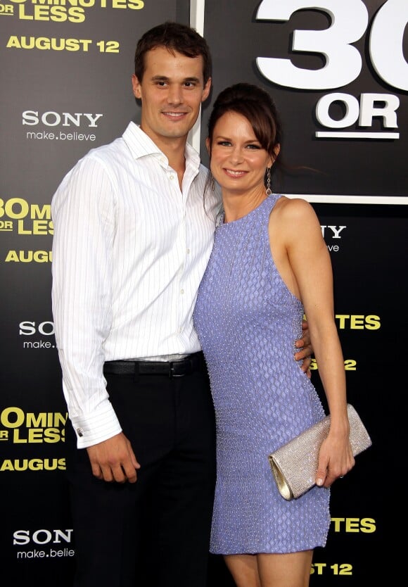 Mary Lynn Rajskub et son mari Matthew Rolph à la première de 30 minutes or less, à Los Angeles, le 8 août 2011