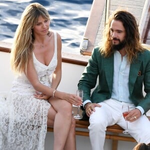 Arrivées en bateau à la réception à la veille du mariage d'Heidi Klum et Tom Kaulitz au restaurant Riccio à Capri, le 2 août 2019.