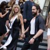 Heidi Klum et son fiancé Tom Kaulitz quittent à la soirée de lancement du parfum "7 lovers" de C.Roitfeld à l'hôtel Peninsula de Paris le 2 juillet 2019.