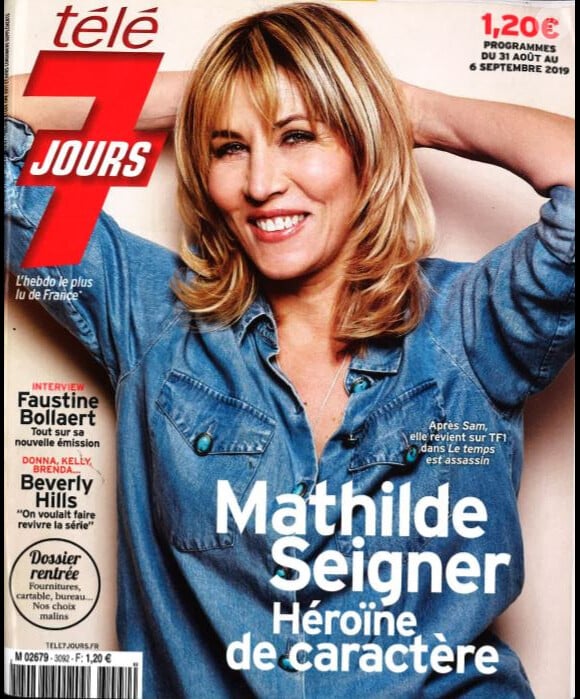 Mathilde Seigner est en couverture de Télé 7 Jours du 31 août au 6 septembre 2019.