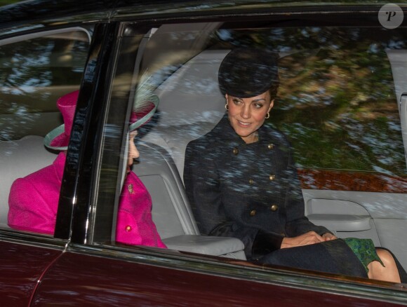 La reine Elisabeth II d'Angleterre, Catherine Kate Middleton, duchesse de Cambridge - Les membres de la famille royale se rendent à la messe à Ballater le 25 août 2019.