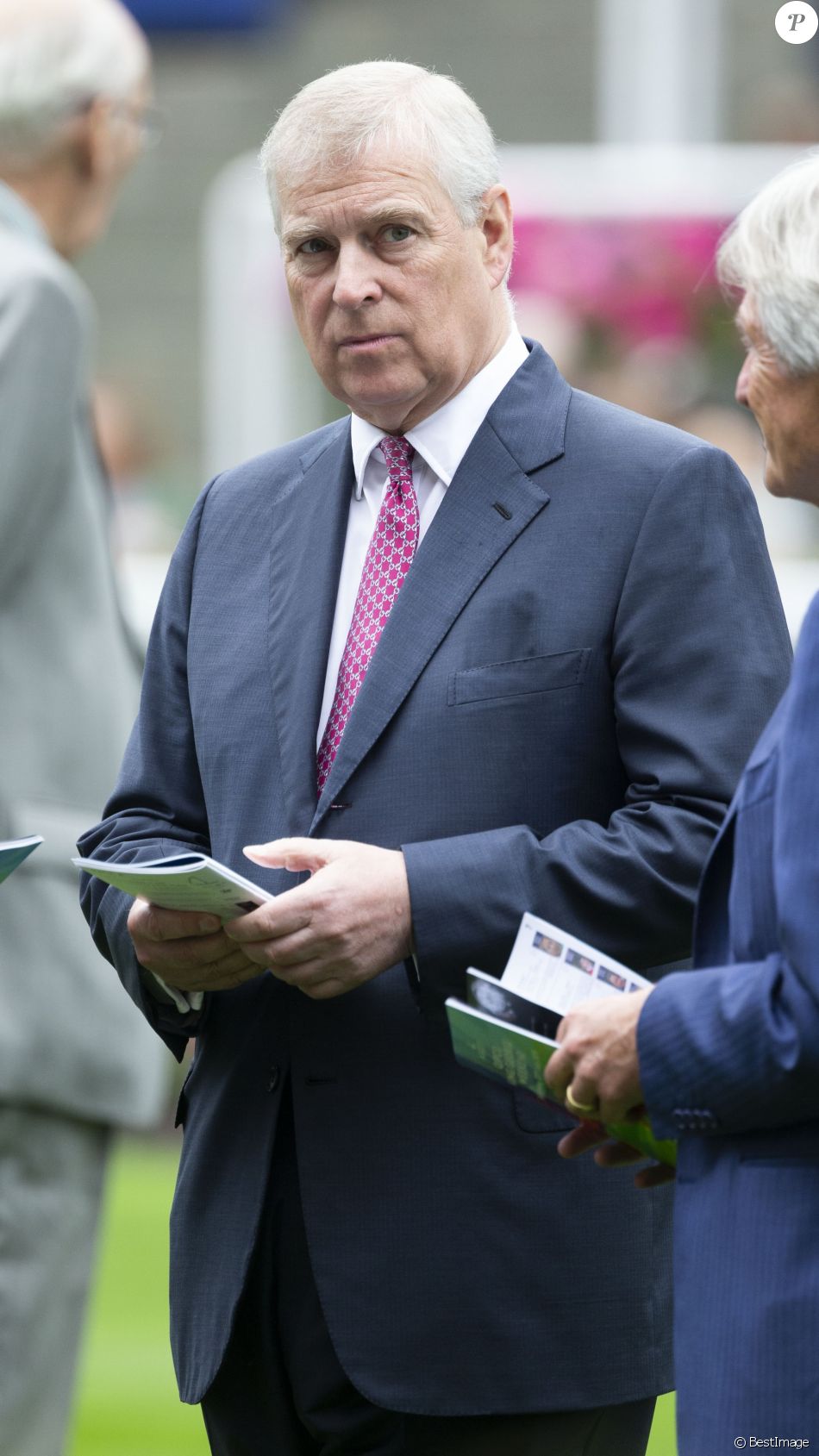 Le prince Andrew, duc d&#039;York, assiste à la course de chevaux King George à Ascot le 27 juillet 2019.