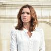 Aure Atika - Cérémonie de recueillement en souvenir des victimes de féminicides sur le parvis de l'hôtel de ville à Paris le 28 août 2019. Pour alerter sur les violences conjugales, une banderole a été déployée sur la façade de l'Hôtel de Ville de Paris. Les noms des 97 femmes victimes de féminicide depuis le début de l'année y sont affichés. © Giancarlo Gorassini / Bestimage