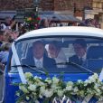 Les mariés Ellie Goulding et Caspar Jopling à la sortie de la cathédrale d'York, le 31 août 2019