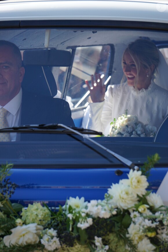 Les mariés Ellie Goulding et Caspar Jopling à la sortie de la cathédrale d'York, le 31 août 2019