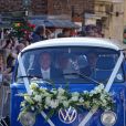 Les mariés Ellie Goulding et Caspar Jopling à la sortie de la cathédrale d'York, le 31 août 2019