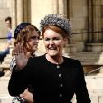 La princesse Eugenie d'York et sa mère Sarah Margaret Ferguson, duchesse d'York - Les invités arrivent au mariage de E. Goulding et C. Jopling en la cathédrale d'York, le 31 août 2019