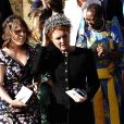 La princesse Eugenie d'York et sa mère Sarah Margaret Ferguson, duchesse d'York - Les invités arrivent au mariage de E. Goulding et C. Jopling en la cathédrale d'York, le 31 août 2019