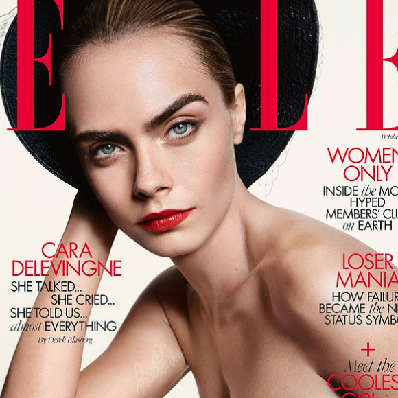 Cara Delevingne en couverture de "Elle UK"- Septembre 2019.