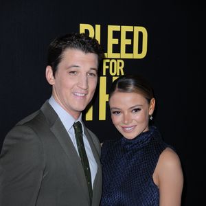 Miles Teller et sa compagne Keleigh Sperry à la première de "Bleed For This" au théâtre de AMC Lincoln Square à New York, le 14 novembre 2016.