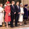 Kate Middleton, duchesse de Cambridge, le prince William, le prince Harry, et Meghan Markle, duchesse de Sussex, lors de la messe en l'honneur de la journée du Commonwealth à l'abbaye de Westminster à Londres le 11 mars 2019.