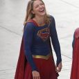 Melissa Benoist - Exclusif - Les acteurs sur le tournage de Super Girl et Superman dans les rues de Vancouver au Canada, le 31 octobre 2018