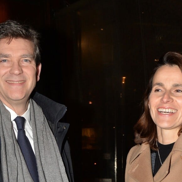 Arnaud Montebourg et sa compagne Aurélie Filippetti à la sortie du débat autour de la question "Comment mettre en oeuvre la transition écologique ?" à l'Institut Veblen à Paris. Le 15 décembre 2016 © Veeren / Bestimage