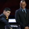 Cafu et Diego Maradona - Tirage de la coupe du monde de Football 2018 en Russie à Moscou le 1er decembre 2017.