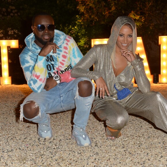 Le rappeur Gims (Maître Gims - Gandhi Djuna) et sa femme Demdem Djuna lors de la soirée de lancement de la collection capsule "I'm not a rapper" de la marque Elevenparis (Eleven Paris) à Paris, France, le 11 avril 2019. © Veeren/Bestimage