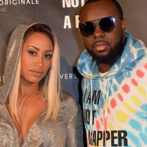 Le rappeur Gims (Maître Gims - Gandhi Djuna) et sa femme Demdem Djuna lors de la soirée de lancement de la collection capsule "I'm not a rapper" de la marque Elevenparis (Eleven Paris) à Paris, France, le 11 avril 2019. © Veeren/Bestimage