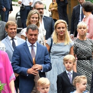 La Princesse Charlene de Monaco, le prince héréditaire Jacques, la princesse Gabriella et le prince Albert II de Monaco durant le traditionnel Pique-nique des monégasques au parc princesse Antoinette à Monaco le 6 septembre 2019. Cette année, l'événement a du être légérement raccourci à cause de la pluie, la famille princière était entourée par Monseigneur Barsi, le maire de Monaco M. Georges Marsan, par leurs cousins Jean-Léonard de Massy, son fils Melchior et Mélanie De Massy. © Bruno Bebert / PRM / Bestimage