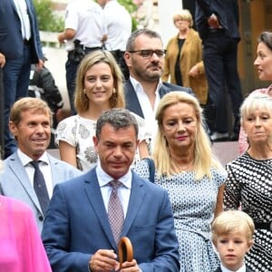 La Princesse Charlene de Monaco, le prince héréditaire Jacques, la princesse Gabriella et le prince Albert II de Monaco durant le traditionnel Pique-nique des monégasques au parc princesse Antoinette à Monaco le 6 septembre 2019. Cette année, l'événement a du être légérement raccourci à cause de la pluie, la famille princière était entourée par Monseigneur Barsi, le maire de Monaco M. Georges Marsan, par leurs cousins Jean-Léonard de Massy, son fils Melchior et Mélanie De Massy. © Bruno Bebert / PRM / Bestimage