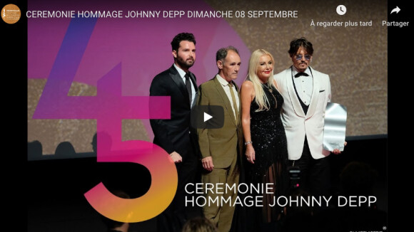 Johnny Depp à l'honneur au Festival de Deauville, le 8 septembre 2019. Son bel hommage à Vanessa Paradis et leurs enfants.