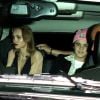 Johnny Depp et ses enfants Lily-Rose et Jack John Christopher, sortent du restaurant "Ago" à Los Angeles, le 29 juin 2016.