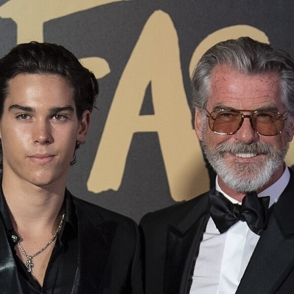 Pierce Brosnan et son fils Paris - People au défilé de mode caritatif "Fashion For Relief" au British Museum à Londres. Le 14 septembre 2019