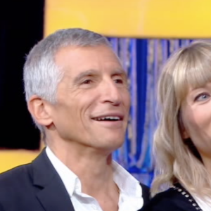 Nagui et sa compagne Mélanie Page dans "N'oubliez pas les paroles", France 2.