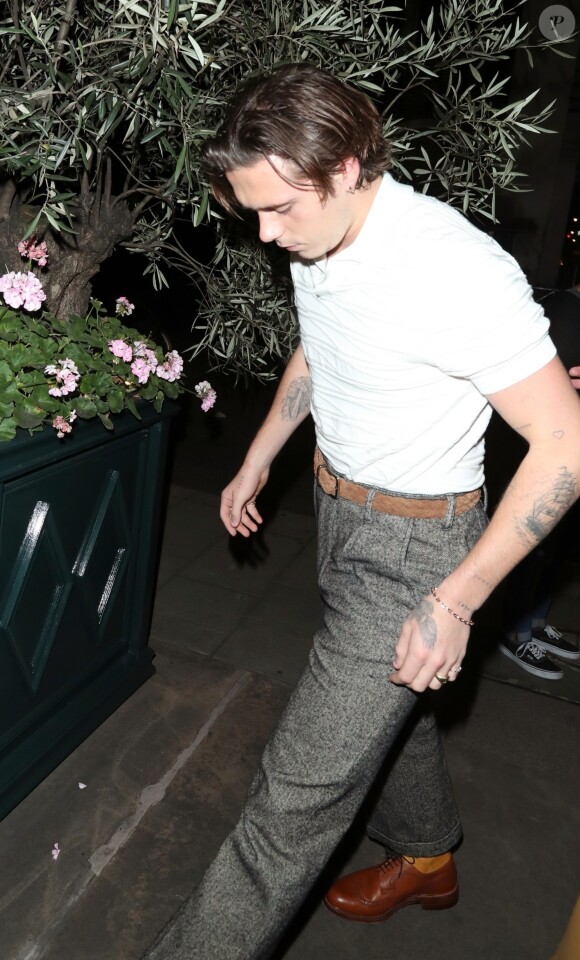 Brooklyn Beckham - Les célébrités assistent au dîner Beckham organisé au "Harry's Bar" lors de la Fashion week à Londres, le 15 septembre 2019.