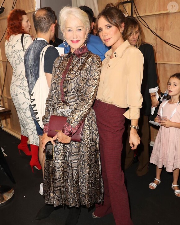 Victoria Beckham et Helen Mirren - Défilé de mode Victoria Beckham organisé à Londres, le 15 septembre 2019.