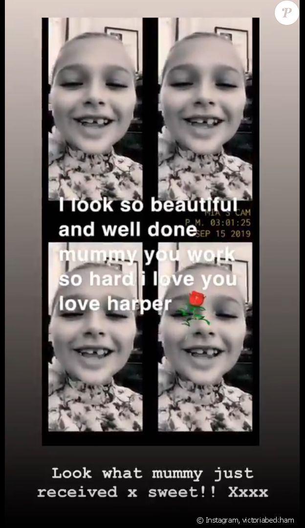 Harper Seven au défilé de sa maman, Victoria Beckham, le 15 septembre 2019 à Londres.