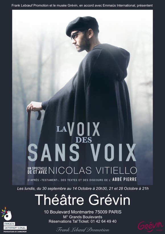 La voix des Sans Voix, au Théâtre Grévin, à Paris.