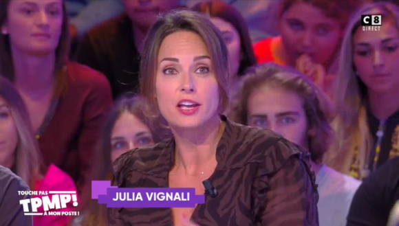 L'animatrice de M6 Julia Vignali invitée dans "Touche pas à mon poste", le 18 septembre 2019, sur C8