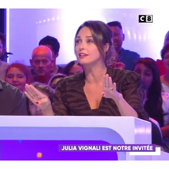 L'animatrice de M6 Julia Vignali invitée dans "Touche pas à mon poste", le 18 septembre 2019, sur C8