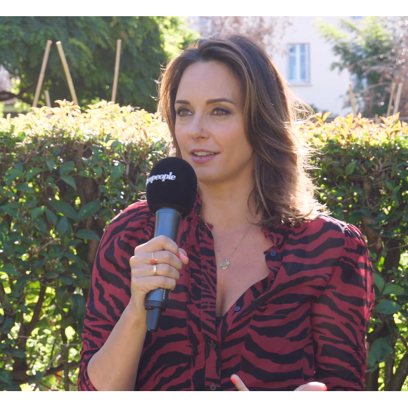 Julia Vignali en interview pour "Purepeople", pour la promotion du "Meilleur Pâtissier", le 3 septembre 2019